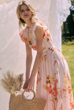 Load image into Gallery viewer, Blush Multi Floral Ruffle Midi Dress