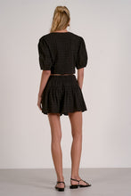 Load image into Gallery viewer, Black Eyelet Button Frnt Shorts