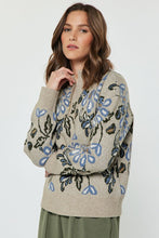 Load image into Gallery viewer, Barley Printed Jacquard Half Zip Sweater
