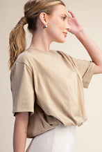 Load image into Gallery viewer, Taupe Bubble Hem Tee