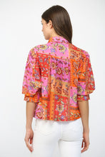 Load image into Gallery viewer, Fuchsia Multi Print Balloon SS Blouse
