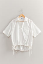 Load image into Gallery viewer, White Drawstring Hem Cotton Shirt