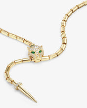 Load image into Gallery viewer, Melinda Maria Gold Jaguar Bolo Lariat Necklace