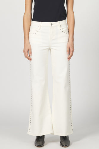 Dear John Micah Wheat Studded Wide Leg Jean