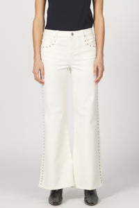 Dear John Micah Wheat Studded Wide Leg Jean