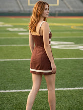 Load image into Gallery viewer, Burgundy/White Contrast Trim Dress