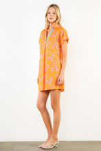 Load image into Gallery viewer, Orange SS Floral Pattern V-Neck Dress (THML)