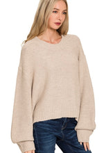 Load image into Gallery viewer, Sand Beige Oversized Balloon Slv Sweater