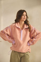 Load image into Gallery viewer, Mauve/Lt. Pink Fleece Zipper Pullover