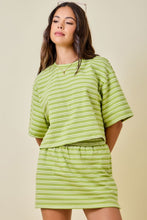 Load image into Gallery viewer, Matcha Striped Top + Skort Set