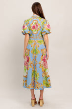 Load image into Gallery viewer, Lt. Blue Multi Print Midi Dress