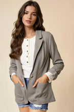Load image into Gallery viewer, Olive Shirred Slv Textured Blazer