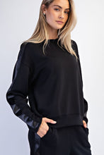 Load image into Gallery viewer, Black Modal/Satin Pullover + Pant Set
