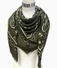 Load image into Gallery viewer, Large Woolen Paisley Bandana