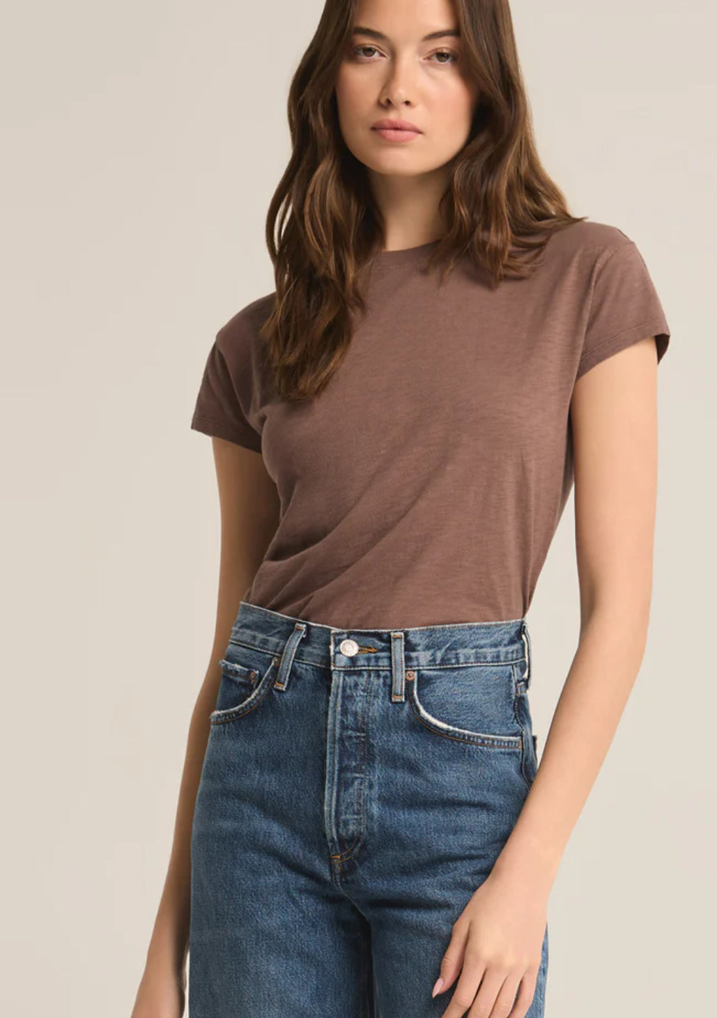 Z Supply Deep Taupe Modern Slub Tee