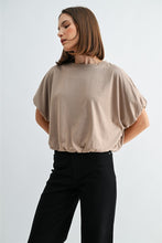 Load image into Gallery viewer, Taupe Balloon Slv Bubble Hem Tee
