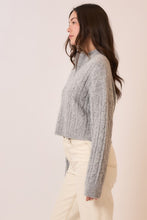 Load image into Gallery viewer, Heather Grey Brushed Zip Sweater