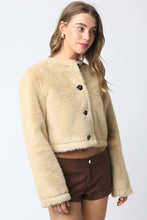 Load image into Gallery viewer, Light Khaki Fur Jacket