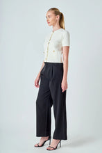 Load image into Gallery viewer, Cream SS Gold Button Cardigan Top