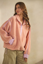 Load image into Gallery viewer, Mauve/Lt. Pink Fleece Zipper Pullover