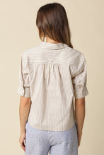 Load image into Gallery viewer, Lt. Taupe Striped V-Neck Top