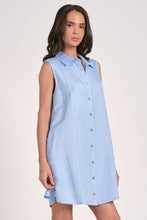 Load image into Gallery viewer, Light Blue Slvls Button Collared Dress