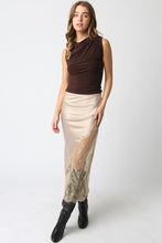 Load image into Gallery viewer, Champagne Satin/Lace Asymmetric Skirt