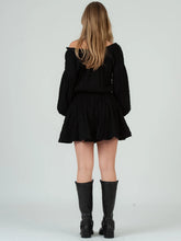 Load image into Gallery viewer, Black LS OTS Textured Dress