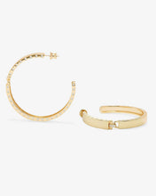 Load image into Gallery viewer, Melinda Maria Ashley Lock Hoops 2”-Gold/White