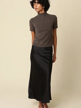Load image into Gallery viewer, Brown SS Mock Neck Sweater Top