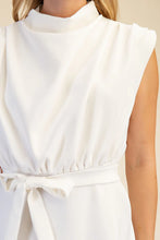 Load image into Gallery viewer, White Cowl Neck Mini Dress