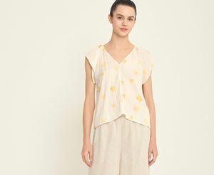 Rosewater Printed V-Neck Top