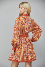 Load image into Gallery viewer, Brown Multi Print LS Shirt Dress