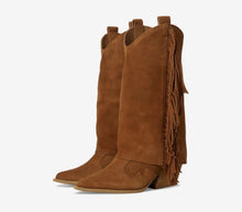 Load image into Gallery viewer, MIA Tan Suede Fringe Boot