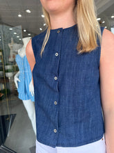 Load image into Gallery viewer, Denim Button Slvls Top