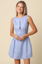 Load image into Gallery viewer, Light Blue Linen Flare Dress