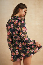 Load image into Gallery viewer, Navy Floral Smocking Dress
