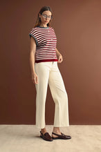 Load image into Gallery viewer, Maroon Combo Striped Slvls Sweater Vest