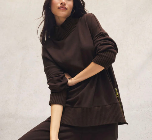 Z Supply Chocolate Cherry Sable Rib Sweatshirt