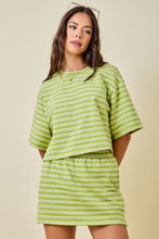Load image into Gallery viewer, Matcha Striped Top + Skort Set
