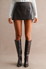 Load image into Gallery viewer, Chocolate Brown Croc Leather Mini Skort