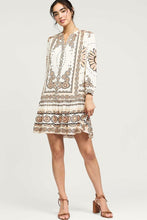 Load image into Gallery viewer, Light Apricot Boho Printed Mini Dress