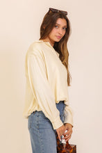 Load image into Gallery viewer, Bubble Hem LS Top Cream