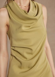 Lt. Olive Satin Draped Dress