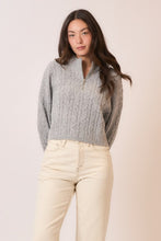Load image into Gallery viewer, Heather Grey Brushed Zip Sweater