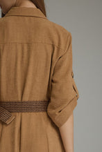 Load image into Gallery viewer, Camel Soft Suede Belted Maxi Dress