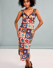 Load image into Gallery viewer, Tan Multi Binding Detail Slvls Midi Dress