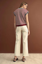 Load image into Gallery viewer, Maroon Combo Striped Slvls Sweater Vest