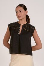 Load image into Gallery viewer, Black Button Down Lace SS Top
