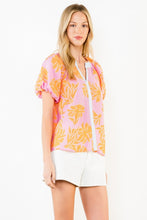 Load image into Gallery viewer, Pink Puff Slv Floral Pattern Top (THML)